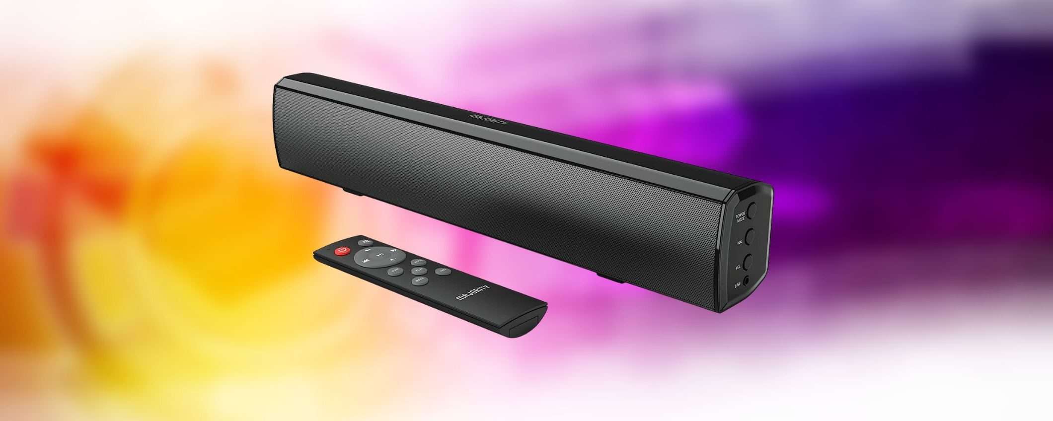 Soundbar Bluetooth con doppio sconto: attiva il coupon e la paghi pochissimo