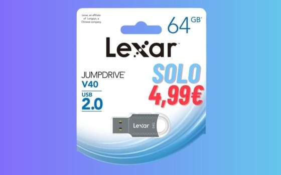 Chiavetta USB Lexar 64GB: a 4€ è una FOLLIA da Prime Day