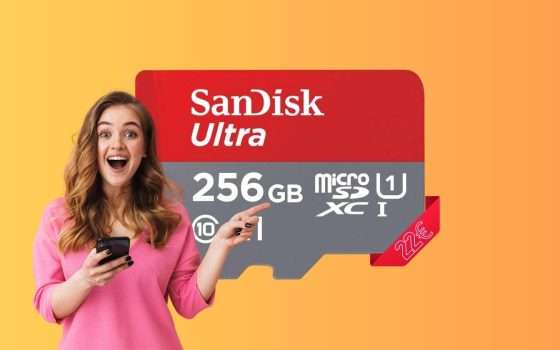 MicroSD SanDisk 256GB con adattatore a soli 22€