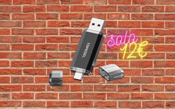 Pen Drive 2 in 1 USB A e Type C 128GB a soli 12€ su Amazon