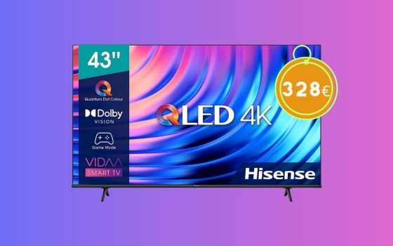 Smart TV Hisense QLED 4K: solo 328€ anche Tasso Zero