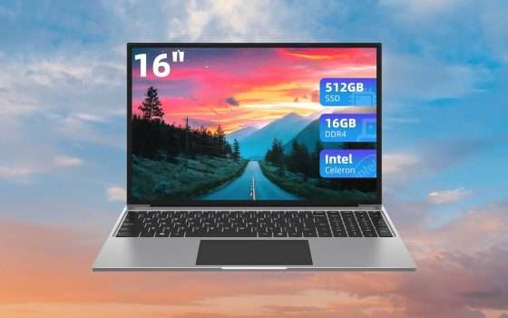 Notebook con Intel, 512GB SSD e 16GB di RAM in SUPER SCONTO su Amazon