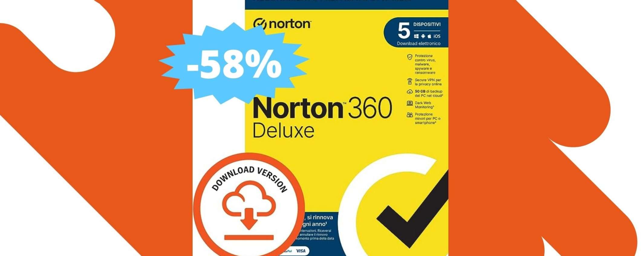 Norton 360 Deluxe 2023: oltre il metà PREZZO (-58%)