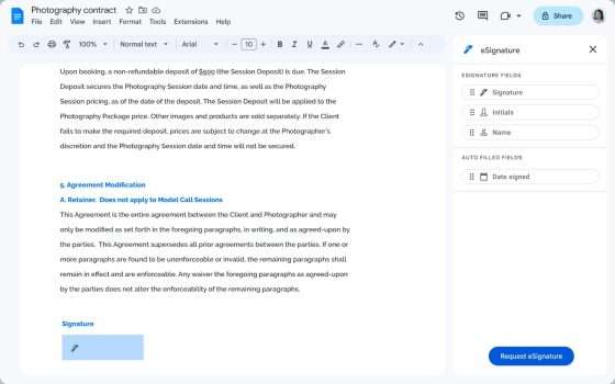 Google Docs e Drive: arriva supporto a firme elettroniche