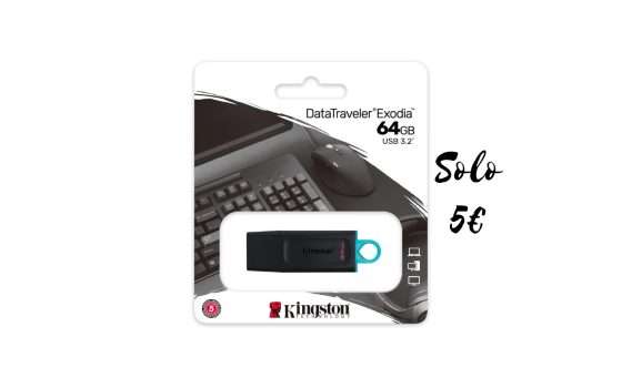 La Pen Drive Kingston 64GB torna a 5€ su Amazon