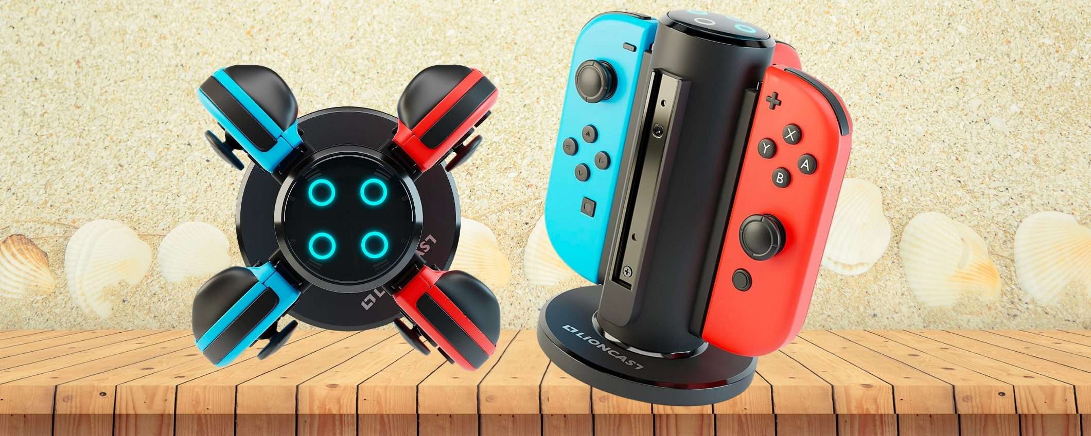 JoyCon sempre al TOP: stazione di ricarica 4 in 1 (20€)