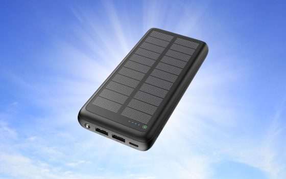 Powerbank 27000mAh a energia solare in SUPER SCONTO (-40%)