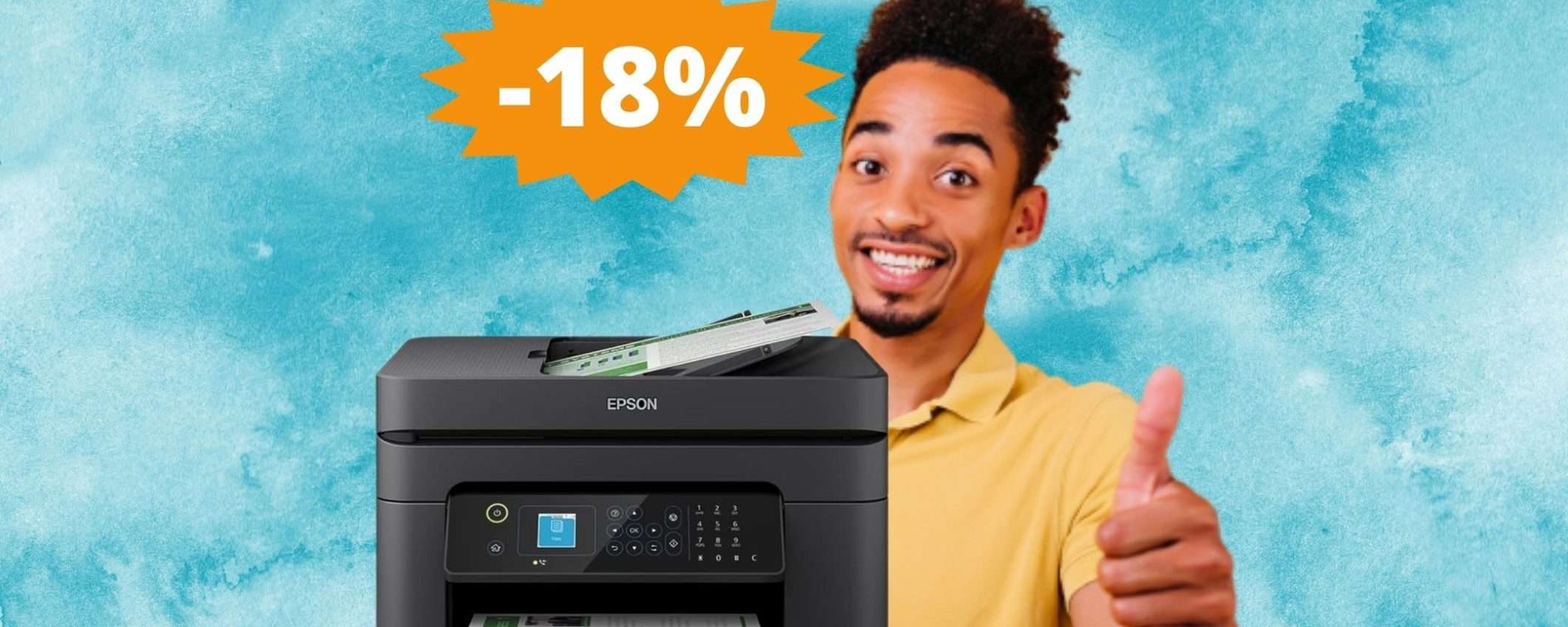 Stampante Epson WorkForce: OTTIMO prezzo su Amazon (-18%)