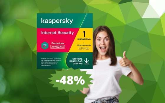 Kaspersky Internet Security 2023: sconto FOLLE del 48%