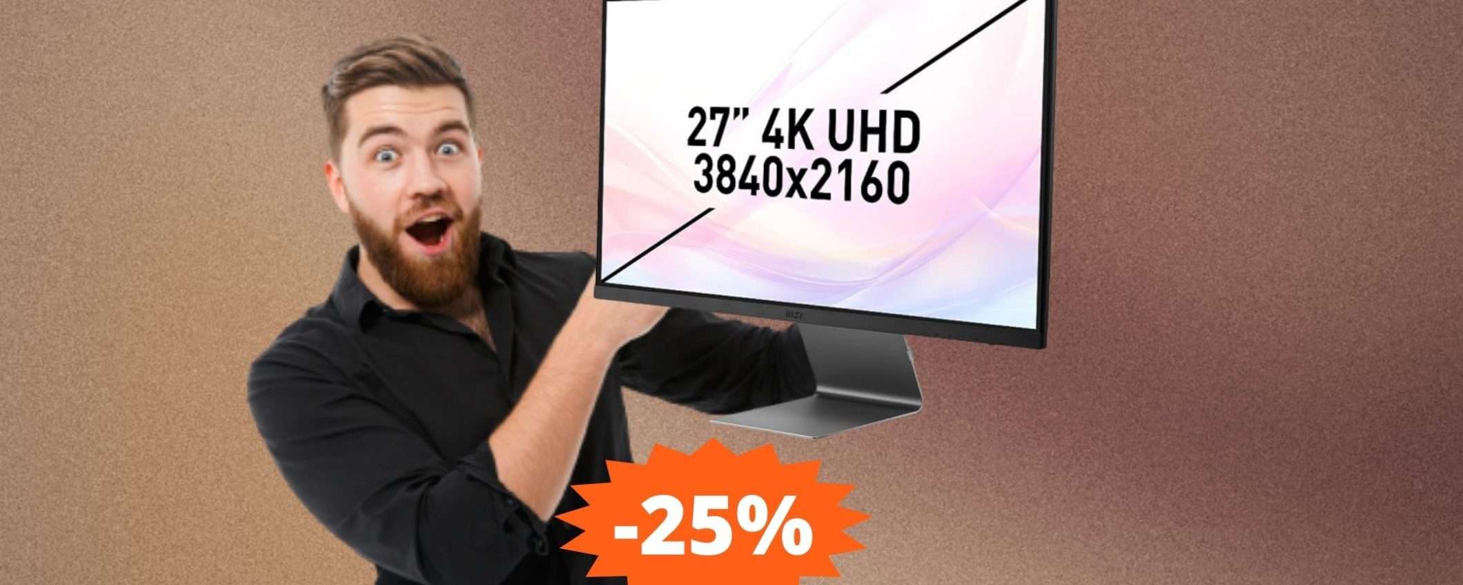 Monitor MSI Modern 4K: SCONTO impedibile del 25% su Amazon