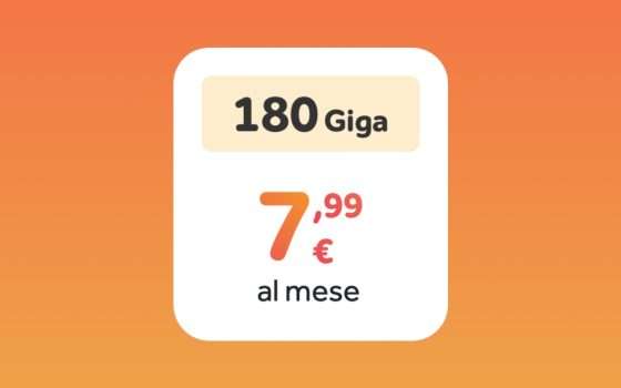 Ho Tanti Giga: per te 180GB a meno di 8€ al mese