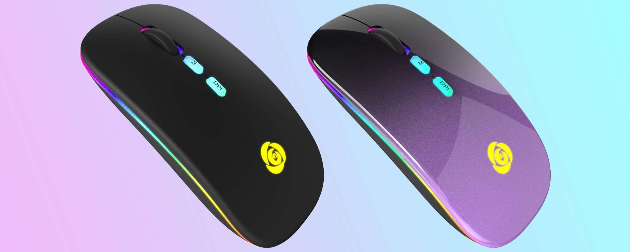 Mouse wireless con LED in offerta a 8€: è già tuo