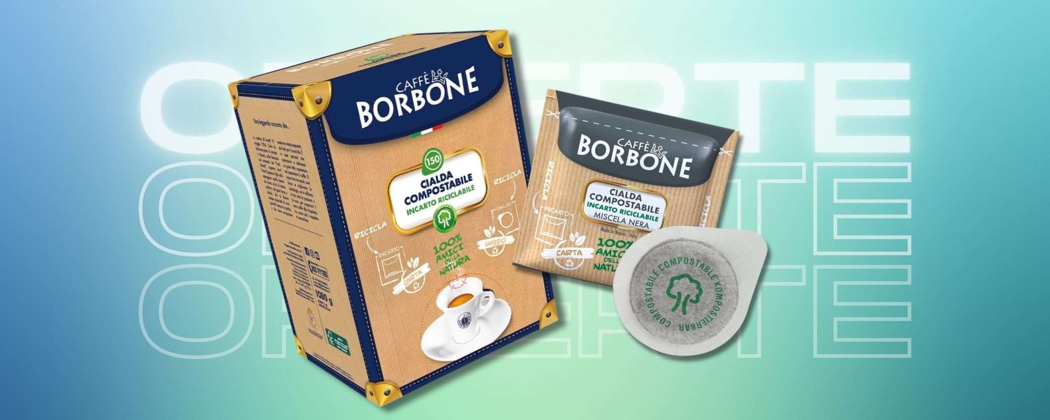 Caffè Borbone, 300 cialde ESE di miscela nera su  (0,12€ l'una)