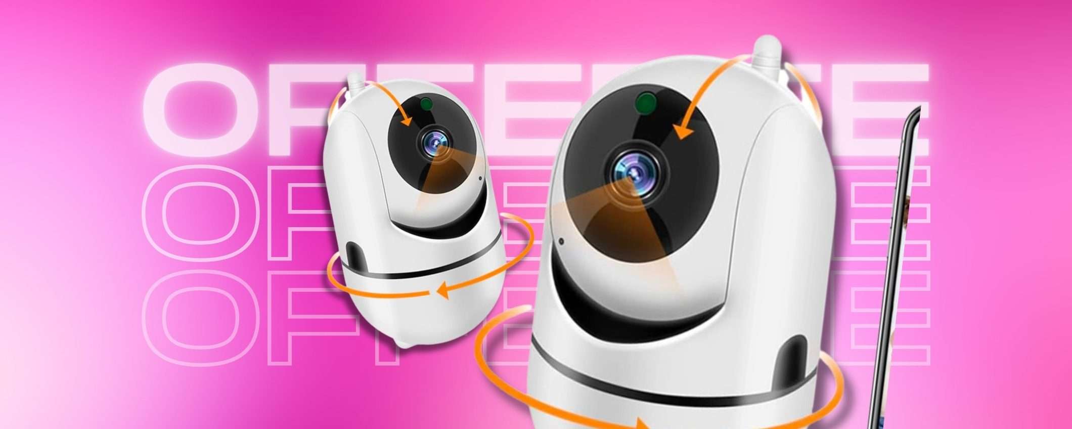 Telecamera WiFi da interno: ruota 360° per casa al SICURO (-20%)