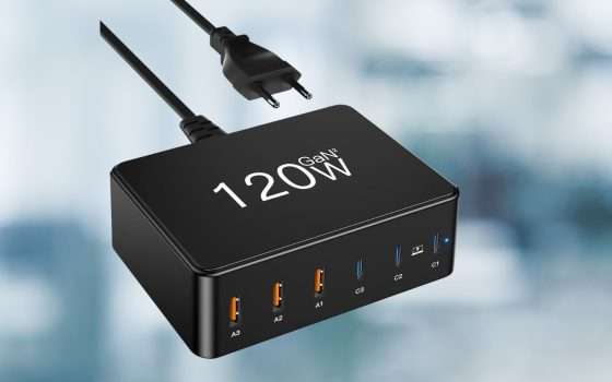 Caricatore USB-C 120W multiplo: SCONTO FINO A STASERA (-30%)