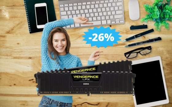 Corsair Vengeance LPX 16GB: SUPER sconto del 26% su Amazon