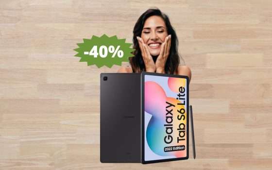 Samsung Galaxy Tab S6 Lite: sconto PAZZESCO del 40%