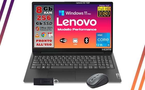 Portatile Lenovo (Intel Core i5, W11, Office): occhio allo sconto