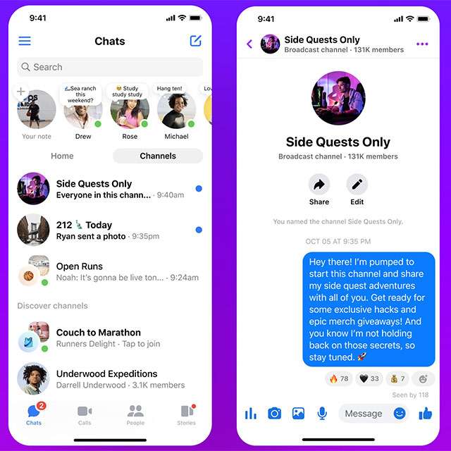 Meta sta per portare i Canali su Facebook e Messenger