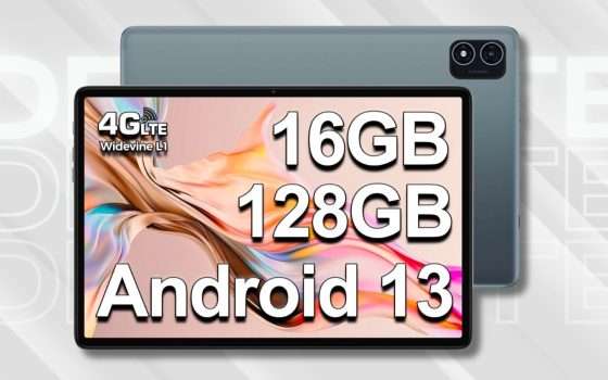 Tablet Android 13 con 4GLTE e display in FullHD a prezzo SHOCK (-80€)