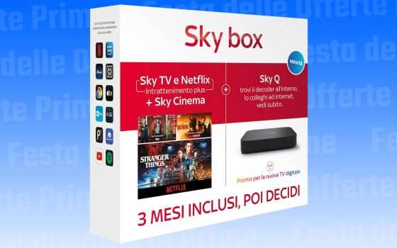 Sky Box con Sky TV e Netflix a 20€ (offerta a tempo)