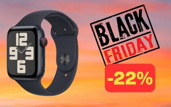 Apple Watch SE 2 GPS + Cellular al MINIMO STORICO su Amazon (-22%)