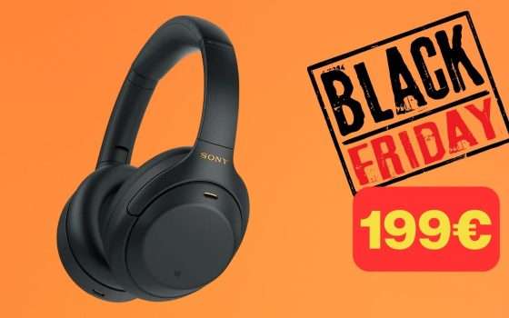 Cuffie Sony WH-100XM4 a soli 199€ per il Black Friday