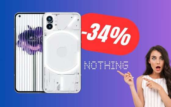 Il magnifico Nothing Phone è in OFFERTA  al 34% in meno su Amazon! Compra ora lo Smartphone Trasparente