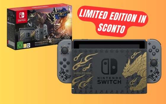 La bellissima Limited Edition di Nintendo Switch x Monster Hunter Rise è in SCONTO!