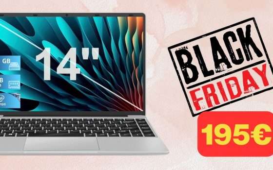 Notebook leggero e veloce a 195€: occasione Amazon Black Friday