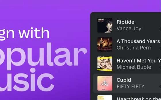 Canva aggiunge la musica di artisti famosi per i progetti