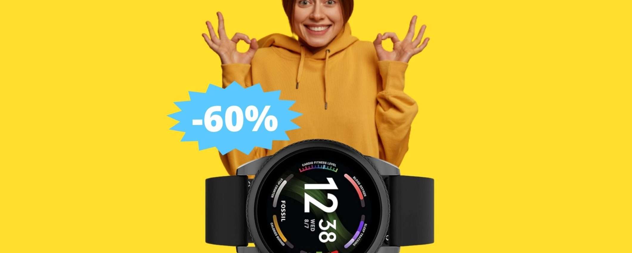 Fossil Smartwatch Gen 6: prezzo BOMBA su Amazon (-60%)