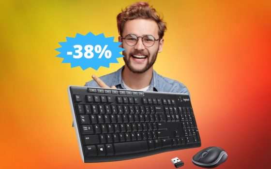 Mouse + tastiera Logitech MK270: MEGA sconto del 38%