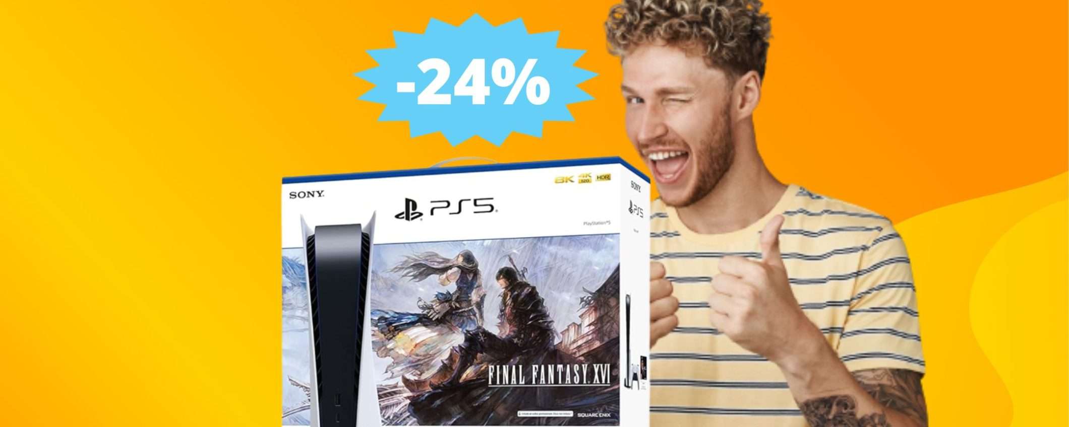 PlayStation 5 + Final Fantasy XVI: oltre 100 euro di sconto