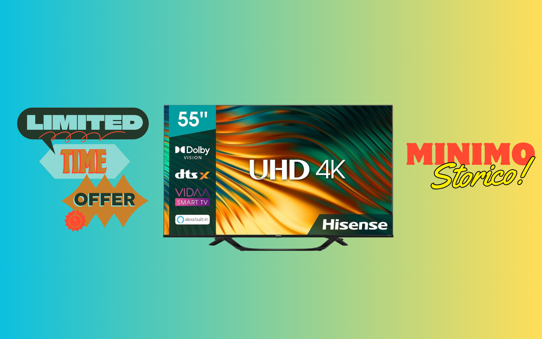 Smart TV 55 UHD 4K al MINIMO STORICO per soli 359€