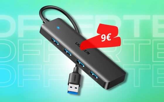 Hub USB 3.0 da portare con te, piccolo ma con 4 porte comodissime