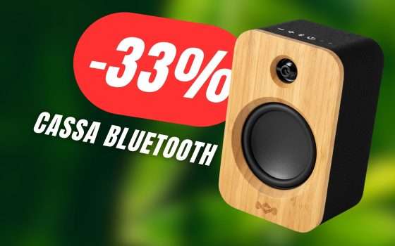 La fantastica Cassa Bluetooth in legno CROLLA del 33%!