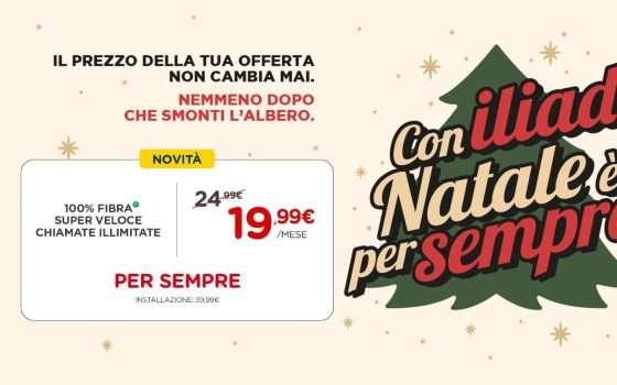 Natale Iliad: Fibra Box a 19,99€ PER SEMPRE