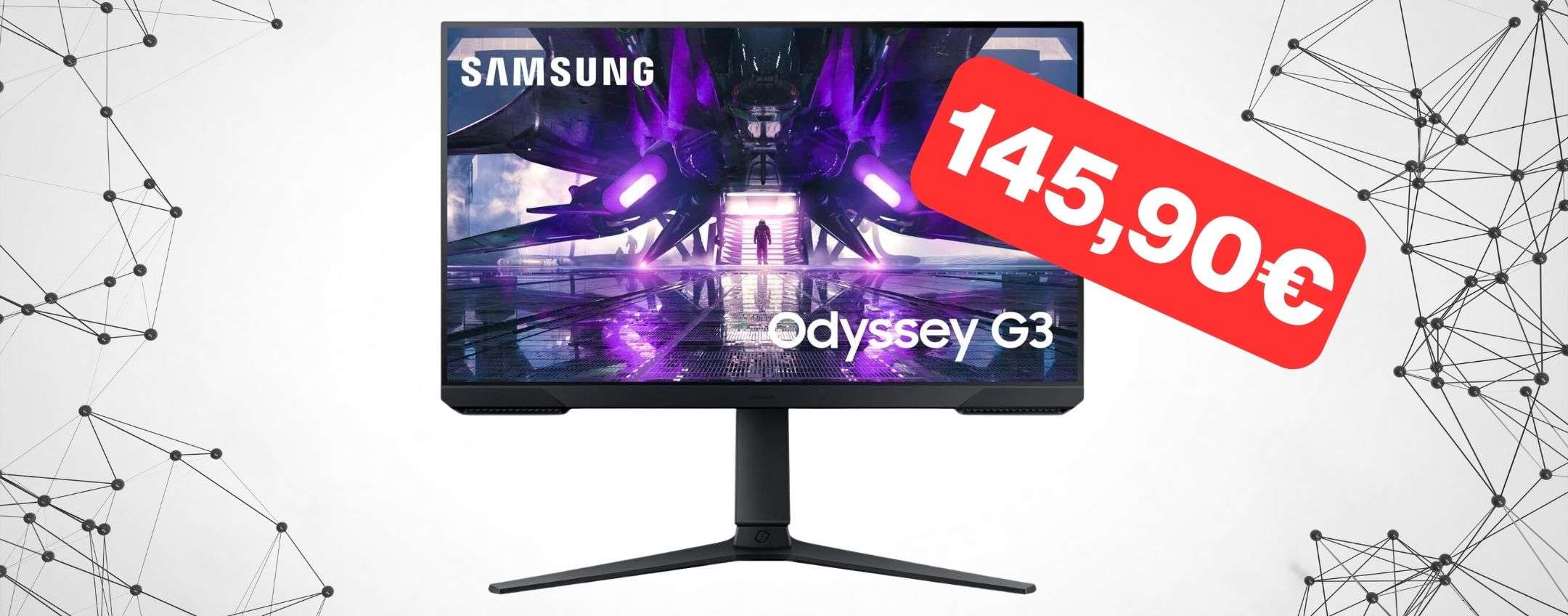 Samsung Monitor Gaming Odyssey G3 a soli 145 euro su Amazon
