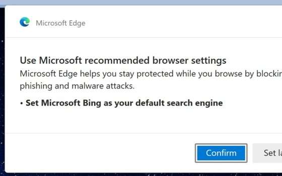 Microsoft Edge spinge a usare Bing invece di Google (di nuovo!)