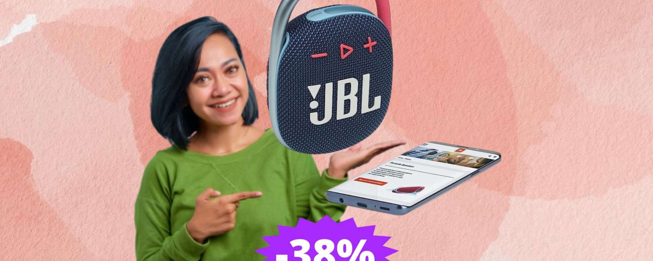 JBL Clip 4: OFFERTA esclusiva del 38% su Amazon