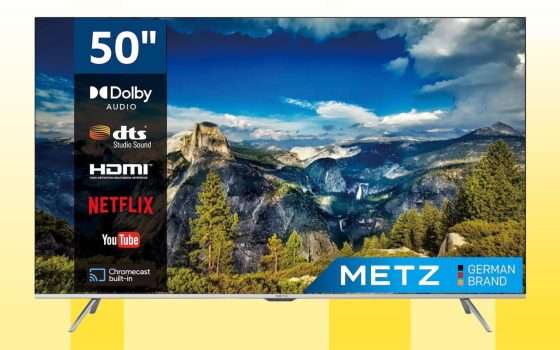 PREZZO STRACCIATO per la Smart TV 4K di METZ da 50 pollici