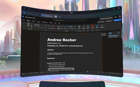 Office è gratis su Meta Quest: Word ed Excel in VR