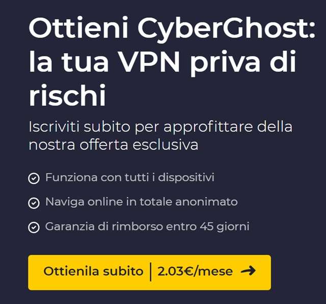 ottieni cyberghost la tua vpn priva di rischi