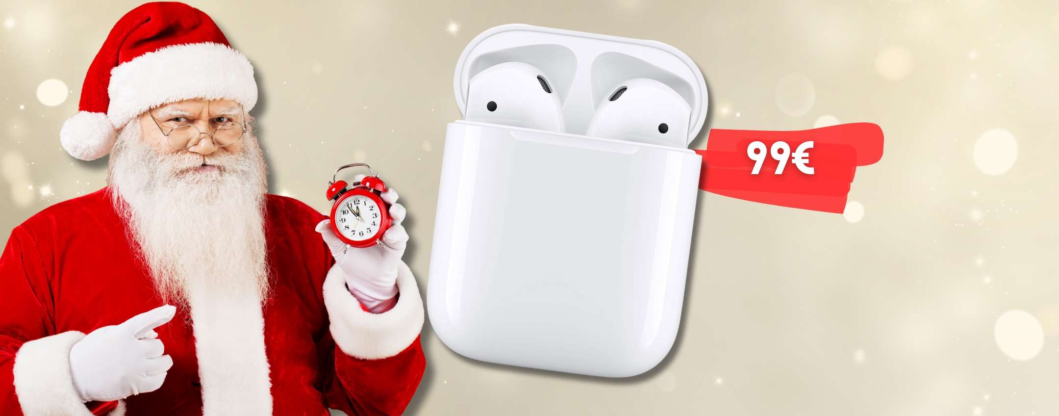 AirPods 2ª generazione a 99€, arrivano per Natale: regalo PERFETTO