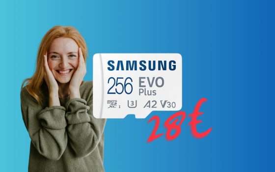 Samsung MicroSD EVO Plus: 256GB di storage a soli 28€