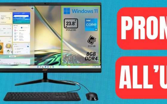 Acer Aspire C24: PC Desktop All-in-One pronto all'uso in OTTIMA OFFERTA