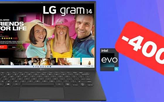 Notebook LG con i5, 16GB RAM e 512GB SSD: 400€ di sconto su Amazon