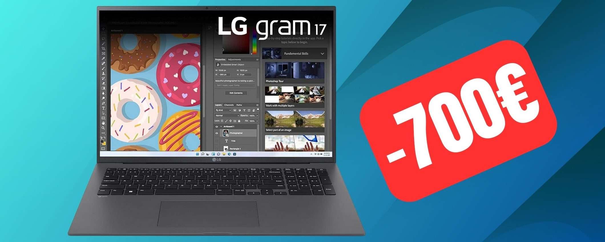 Notebook LG MOSTRUOSO con uno sconto di 700 euro su Amazon