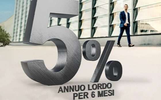 SelfyConto: 5% annuo lordo sulle somme vincolate a 6 mesi